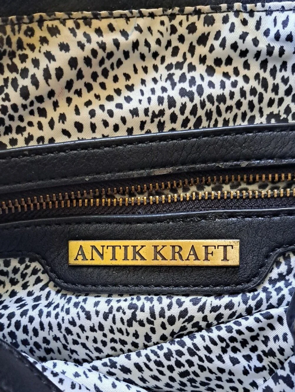 Antik Kraft Black Vegan Leather Convertible Backpack Purse with Gold-Tone Handle